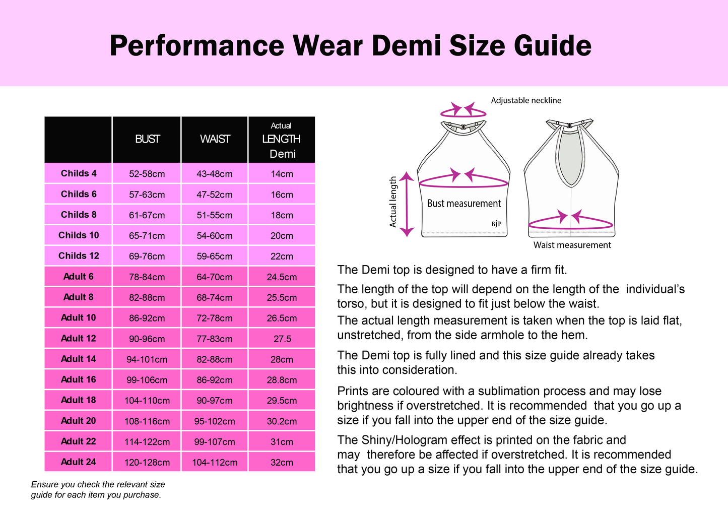 Child Performance Wear Demi Top
