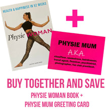 Load image into Gallery viewer, Physie Woman Book + Physie Mum Greeting Card
