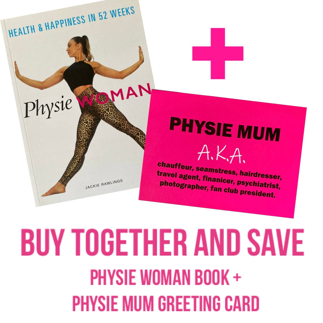 Physie Woman Book + Physie Mum Greeting Card