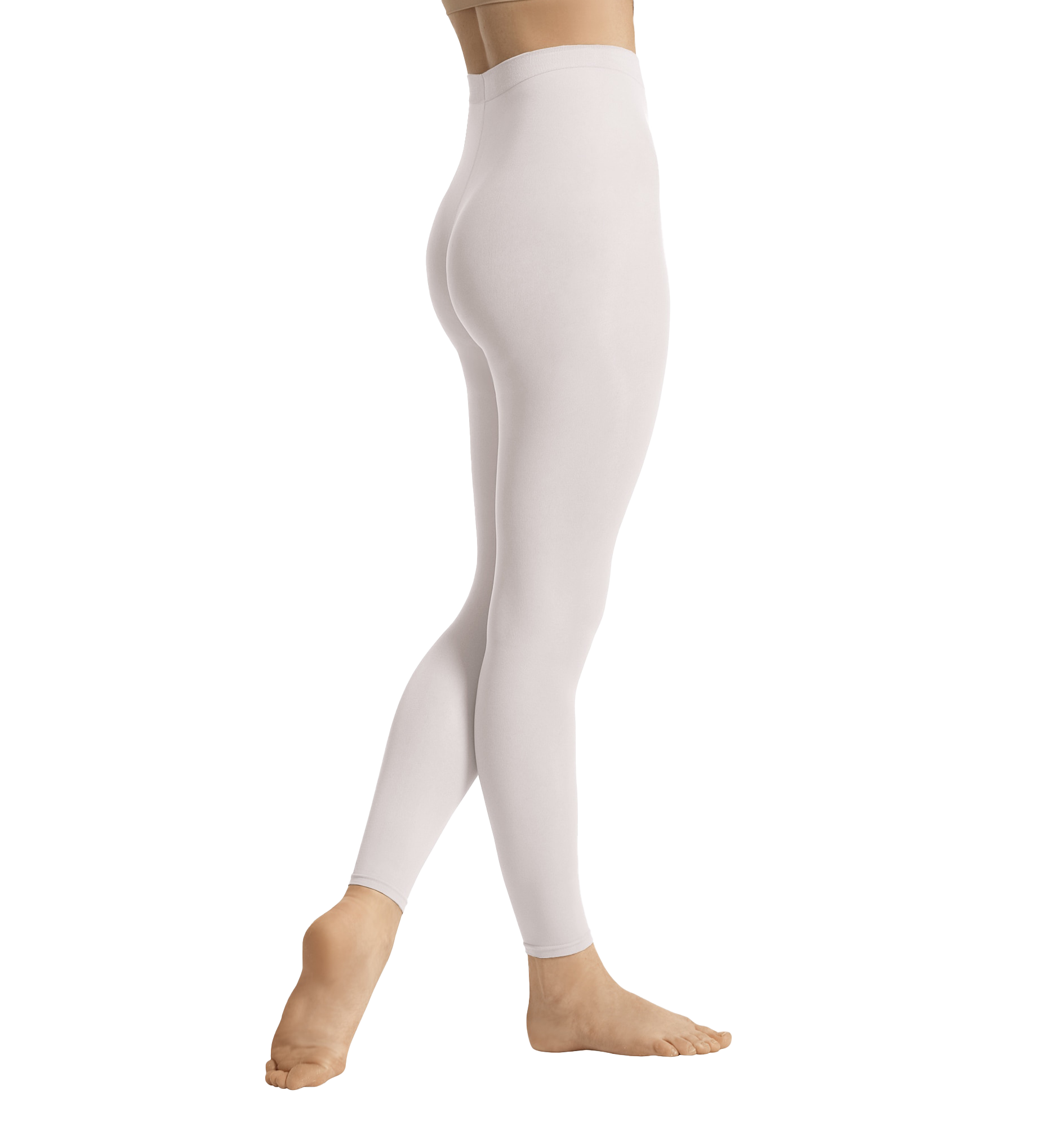 White Opaque Footless Tights for Women 