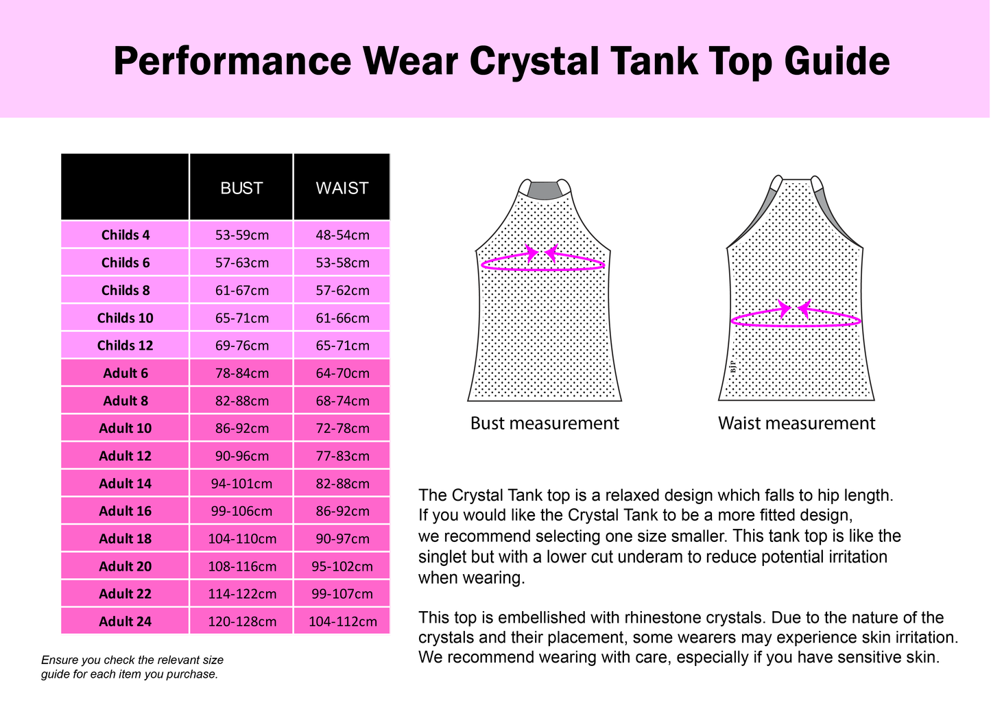 Child Performance Wear Crystal Tank Top