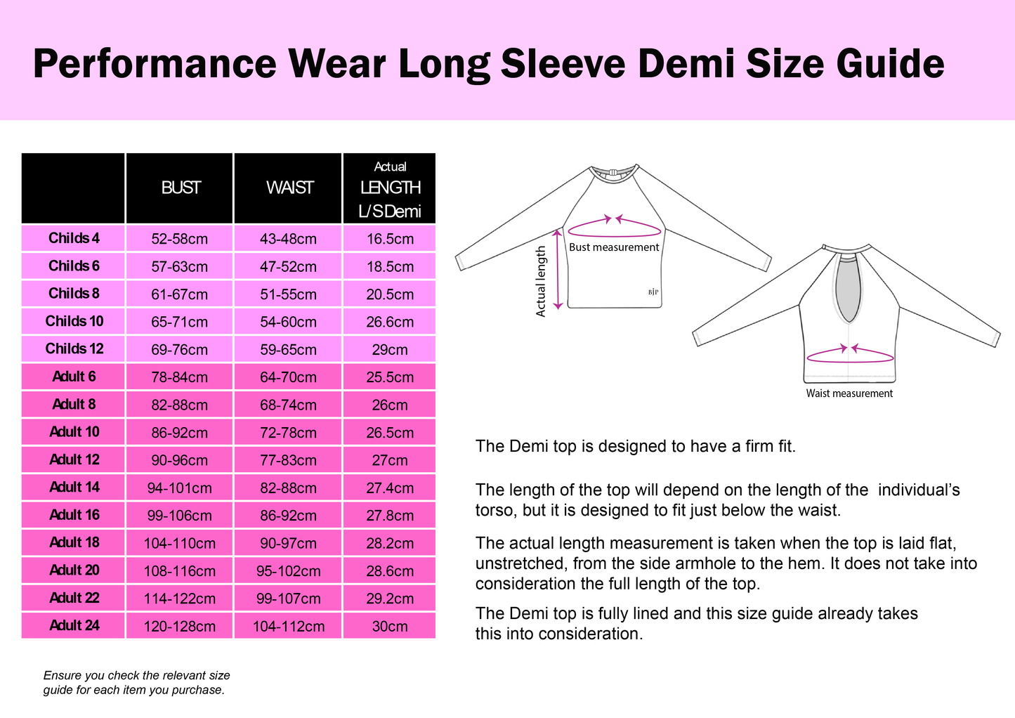 Child Performance Wear Long Sleeve Demi Top
